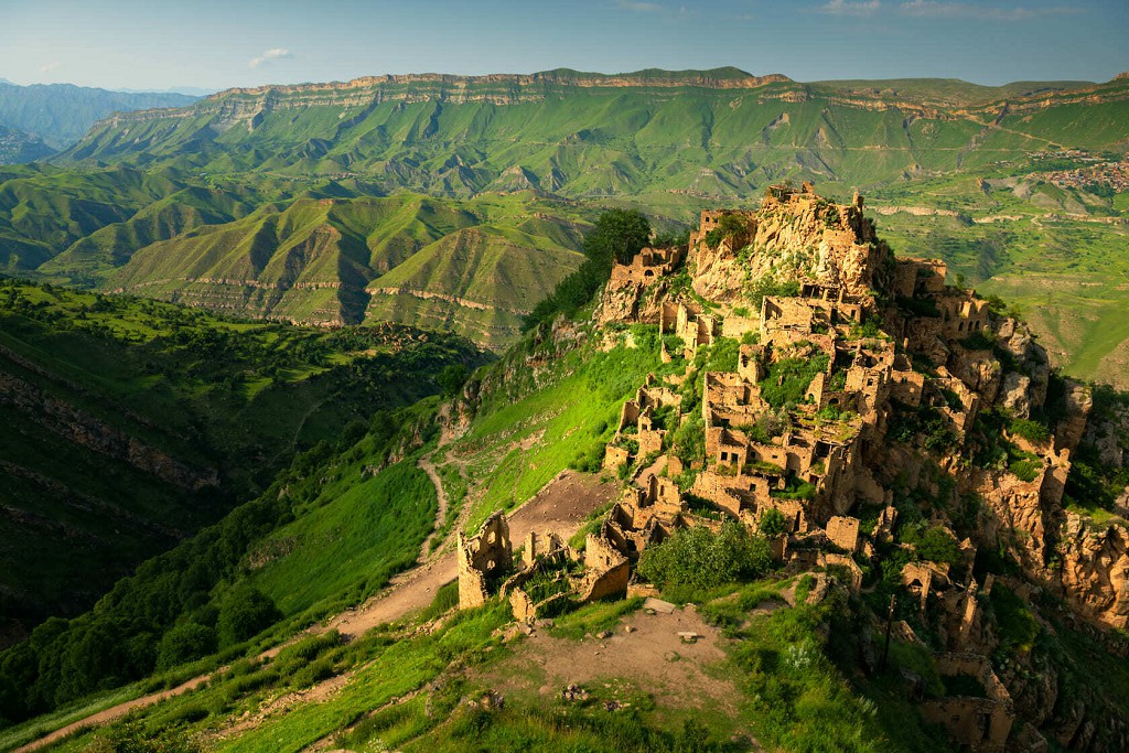 Панорама села Гамсутль в Дагестане