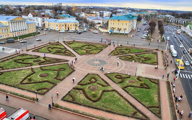 Вид на Сусанинскую площадь в Костроме, фото Вид на Сусанинскую площадь в Костроме, фото