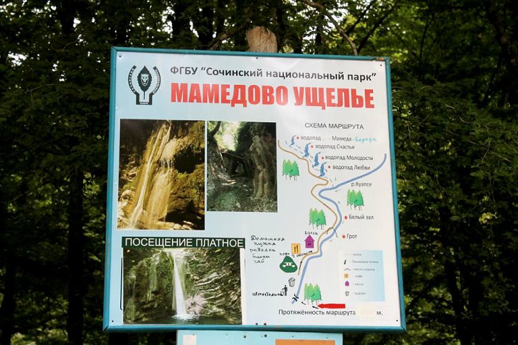 Схема туристического маршрута в Мамедово ущелье
