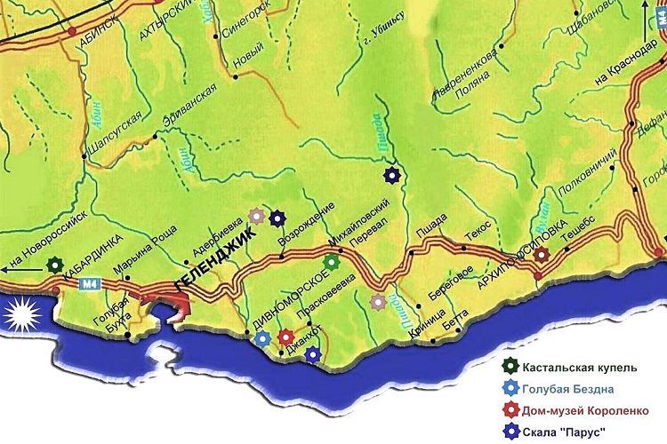 Джанхот находится в непосредственной близости в поселку Дивноморское