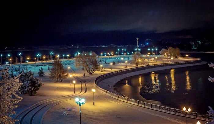 Парк "Стрелка" зимой