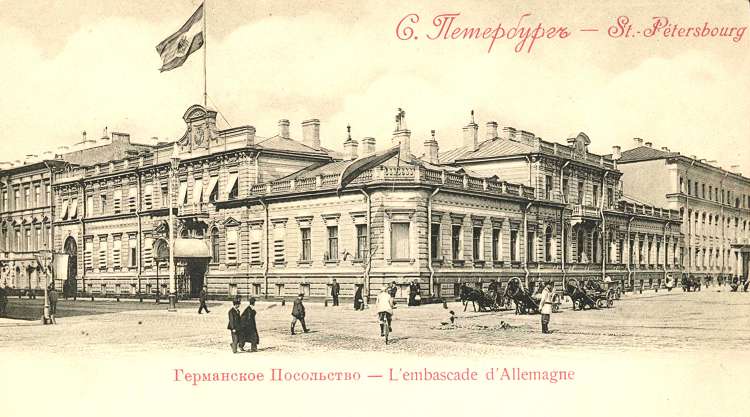 Здание немецкого посольства на Исаакиевской площади в 1914 году