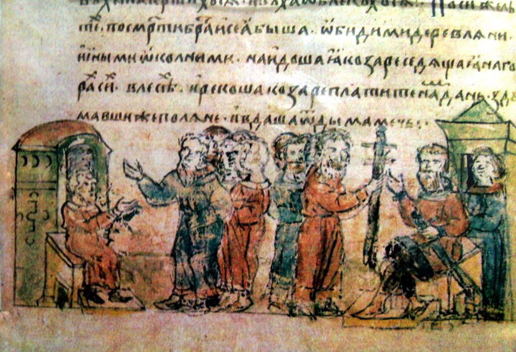 О сборах дани хазарами с подвластного населения рассказывается в русских летописях