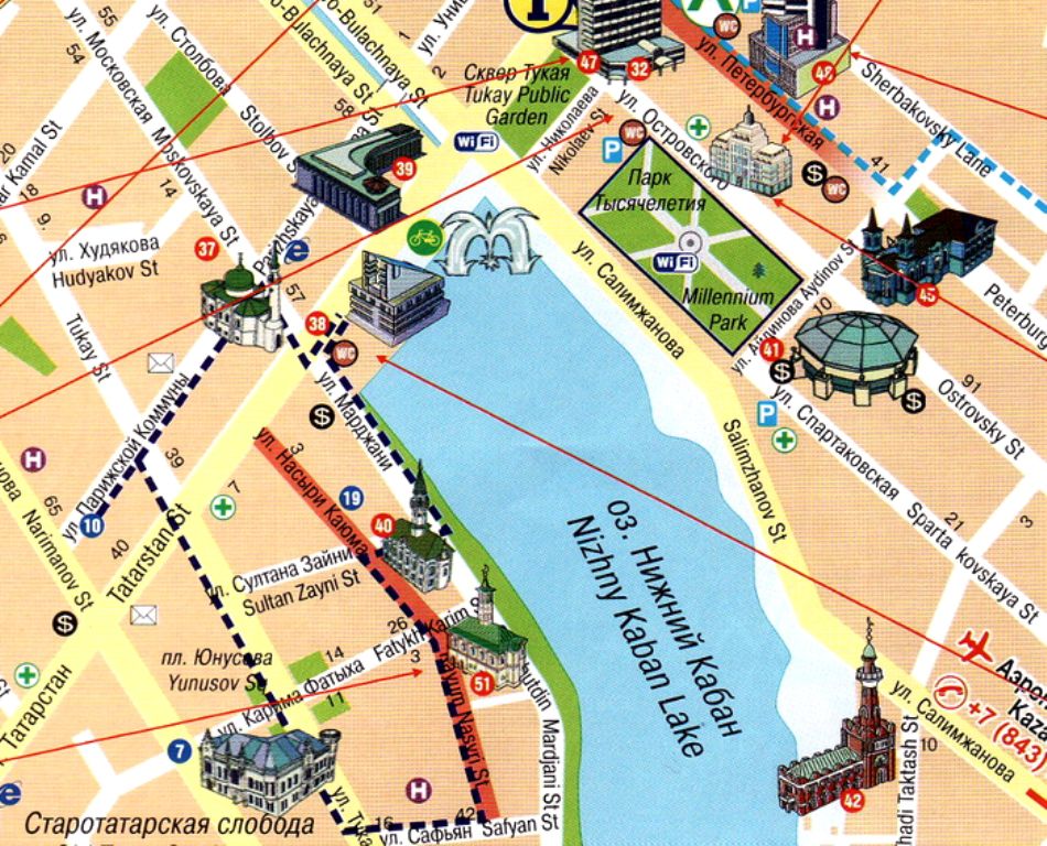 По карте города можно понять, что район Старо-Татарской слободы не велик