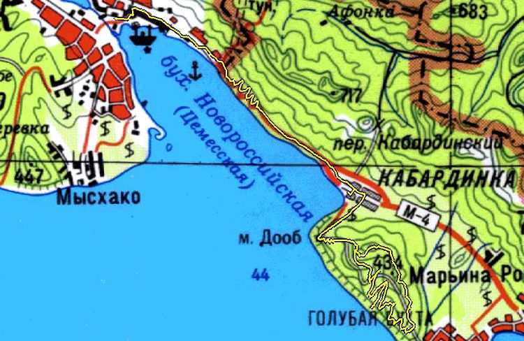 Кабардинское укрепление появилось на юго-восточном берегу Цемесской бухты