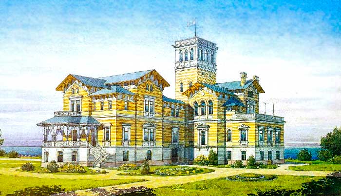 Нижняя дача Николая Второго в Парке Александрия 19 век