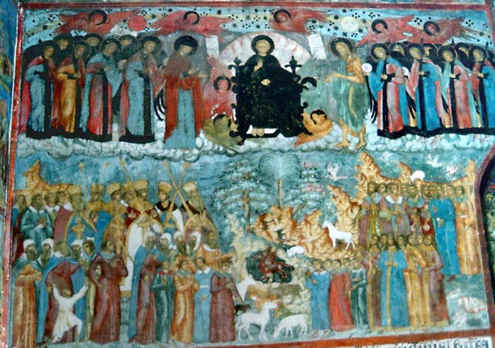 Сцена из храмовой росписи - Всякое дыхание да хвалит Господа