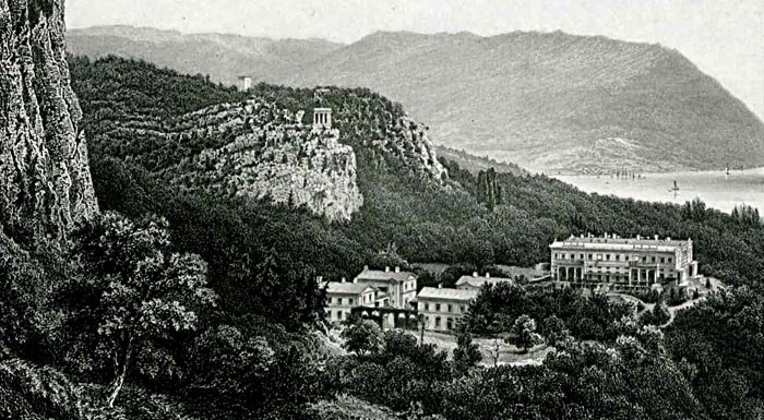 Дворцовый ансамбль в окружении садово-паркового ландшафта. 1860 год
