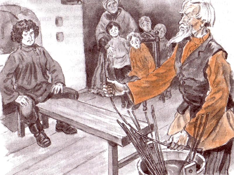 Будни в доме деда Каширина - подготовка к порке. Иллюстрация