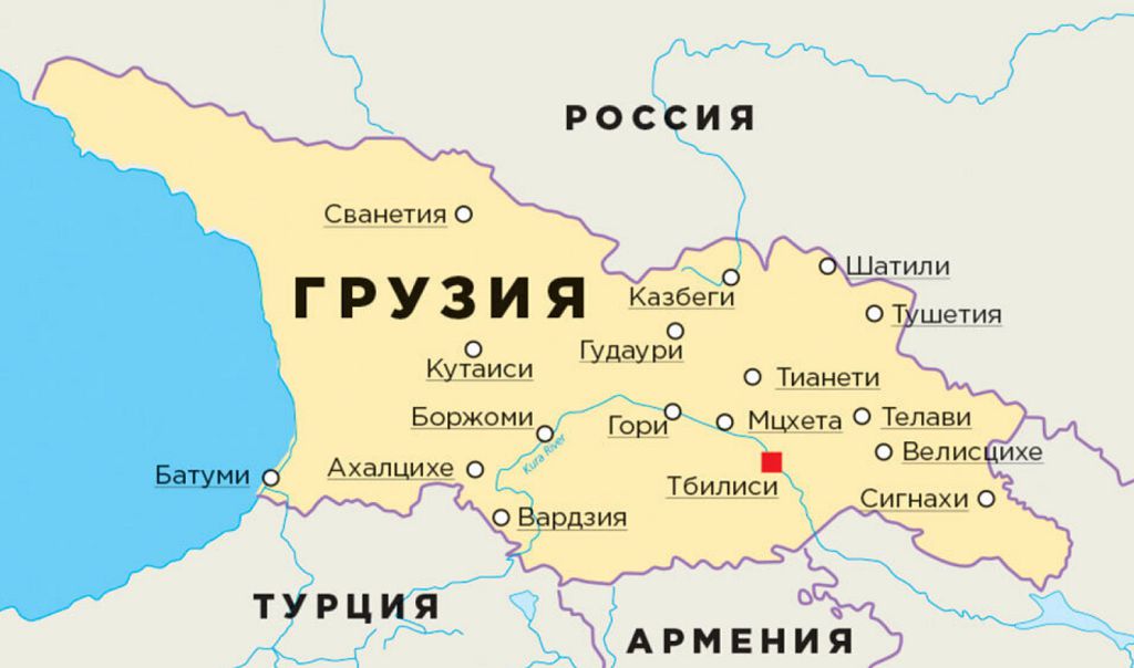 Мцхета на карте Грузии